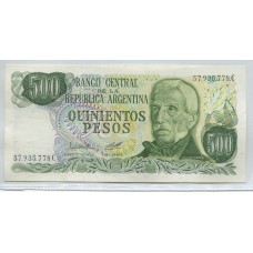 ARGENTINA COL. 646e BILLETE 500 PESOS LEY 18.188 BOT 2428a SIN CIRCULAR UNC